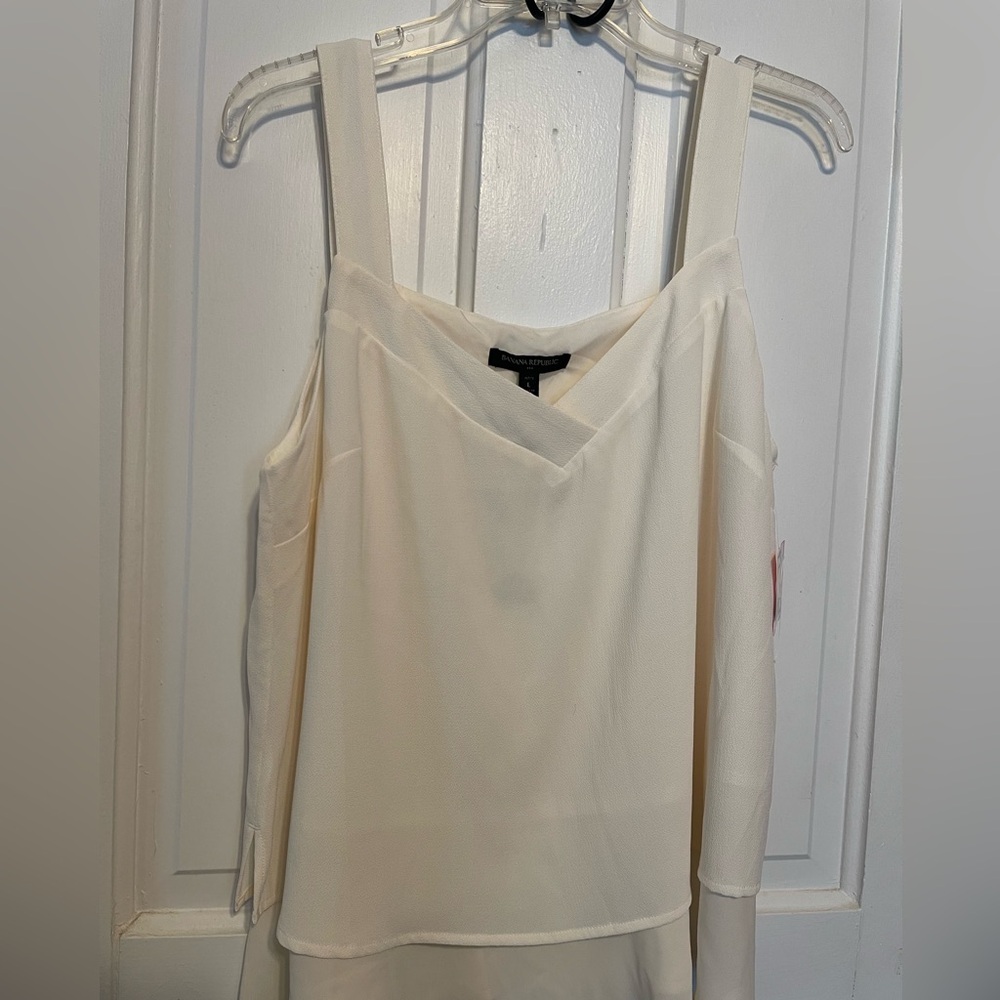 Banana Republic Ivory Double-Layer V-Neck Camisole Blouse